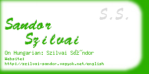 sandor szilvai business card